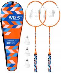 Zestaw Do Badmintona 2x Rakietki Rakiety 3x Lotki + Pokrowiec NILS