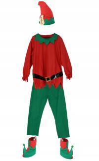 STRÓJ ELF MĘSKI PRZEBRANIE 5 ELEMENTÓW KOMPLET KOSTIUM