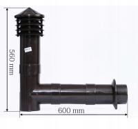 Wywiewka wentylacyjna z trójnikiem fi 110 (BRĄZ)