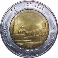 Włochy 500 lire lirów 1986 Italia