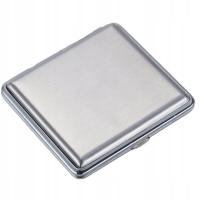 PAPIEROŚNICA METALOWA ETUI NA 20 PAPIEROSÓW SREBRNA KLASYCZNA