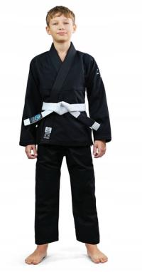 Kimono/GI do BJJ dla dzieci Ground Game Spartan Czarne r. K1 wzrost 124-133