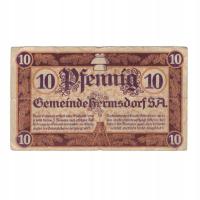 Banknot, Niemcy, Hermsdorf Gemeinde, 10 Pfennig, v