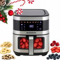 Duża Srebrna Frytkownica Beztłuszczowa AirFryer 1700 W 9,1L 12 Programów