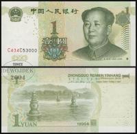 BNB - CHINY 1 Yuan 1999 C434 C53 000 # P895d # typ numeracji LCCC L # UNC