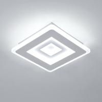 LAMPA SUFITOWA PLAFON LED BIAŁA NOWOCZESNA KWADRAT DO SALONU 6500K 28W