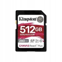 Karta Kingston Canvas React Plus SDXC 512 GB Class 10 UHS-II/U3 V60