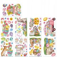 JOYEASE Naklejki Wielkanocne na Okno 9 arkuszy – Zajączki, Pisanki