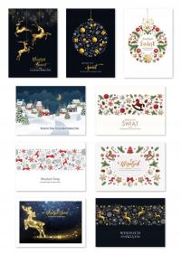 Kartki świąteczne Dobroczynne, bez życzeń zestaw 9 szt. z kopertami Z4GDBT