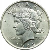 USA, 1 dolar 1923, Peace Dollar, st. 2/2+, ŁADNA