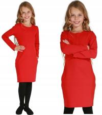 Millo czerwona SUKIENKA tuba KIESZENIE CK250