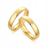 ЗОЛОТЫЕ ОБРУЧАЛЬНЫЕ КОЛЬЦА КЛАССИЧЕСКИЕ 4 ММ СТАЛЬ 316L KO18