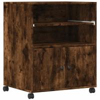 Szafka pod drukarkę, z kółkami, przydymiony dąb, 60x48x74 cm