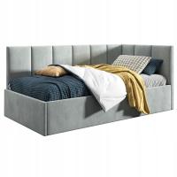 Молодежная кровать 90x200, Supreme Roma, диван, контейнер, светло-серый