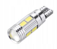 Żarówka T10 10SMD soczewka CANBUS postojówka biała