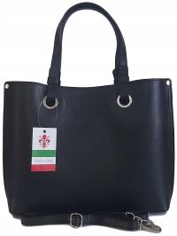 Duża pojemna torba XXL Vera Pelle wygodna na ramię Włoska skórzana Czarna