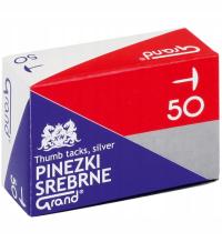 Pinezki 50 sztuk srebrne Grand