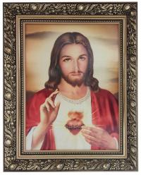 ŚWIĘTE SERCE JEZUSA OBRAZY W ZŁOTEJ RAMIE 40X50 cm