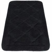 Коврик для ванной комнаты нескользящий мягкий моющийся черный абсорбент 50x80 см