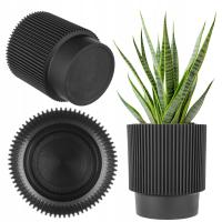 DONICZKA DONICA NA KWIATY 17cm OSŁONKA ROŚLINY KWIETNIK PLASTIKOWA CZARNA