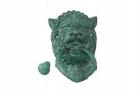 ŻELIWNA KOŁATKA DO DRZWI - ZIELONA - LEW TYGRYS SIŁA - Masywna