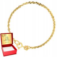 Złota Bransoletka 585 Skręcona dla kobiety Skręcana Damska ZŁOTO na Święta