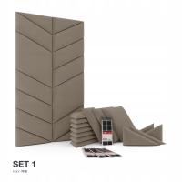 Panele tapicerowane ścienne 14 szt wezgłowie 105x60cm welur beżowy zestaw 1