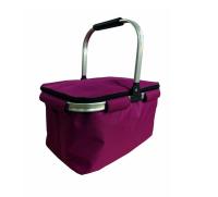 Koszyk składany na zakupy wodoodporna tkanina bordowy 43x28x23