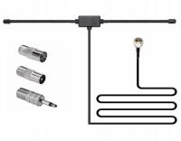 UNIWERSALNA ORYGINALNA RADIOWA ANTENA FM DO KIN DOMOWYCH 300 CM +4 ADAPTERY