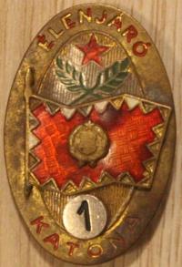 HUNGARY - WĘGRY - ELENJARO KATONA 1, WĘGIERSKA ODZNAKA WOJSKOWA