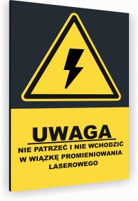 Tabliczka znak informacyjny 20x15 Antracyt WIĄZKA LASERA Nierdzewna