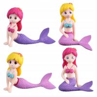 TOYANDONA 4Pcs Lovely Mermaid Doll Design Creative Exquisite Cake Inserted