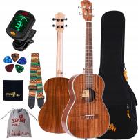 UKULELE BARYTONOWE 76 CM ZESTAW DLA POCZĄTKUJĄCYCH I PROFESJONALISTÓW