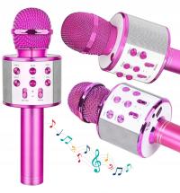 Mikrofon karaoke dla dziecka z funkcją głośnika zabawa prezent BT różowy