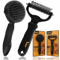 TRYMER SZCZOTKA DLA PSA KOTA 2W1 ZGRZEBłO KOŁTUNÓW ZESTAW USUWA MARTWY WŁOS