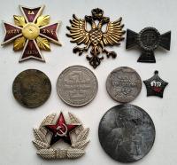 ODZNAKI USZKODZONE POLSKA ROSJA - ZESTAW 9 SZTUK