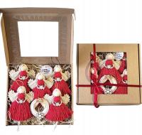 ANIOŁKI MAKRAMA W PUDEŁKU OZDOBY NA CHOINKĘ BOX PREZENT BOMBKI ZAWIESZKI