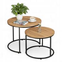 Stoliki Kawowe KOMPLET 2w1 Okrągłe Stolik x2 LOFT Industrialne Rustykalne