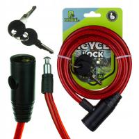 Zapięcie rowerowe 145 cm + 2 kluczyki - izolowana linka stalowa 6 mm