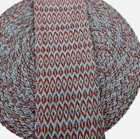 Ręcznie tkana krajka 9 cm pas OWIJACZE Wełna 100% diament NIEBIE-CZERW KD10