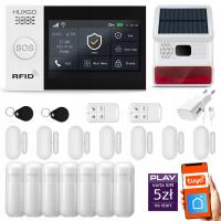Alarm bezprzewodowy GSM + WiFi , SMS , TUYA , zestaw alarmowy HUXGO HXA007