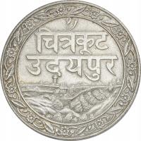 12.aj.INDIE, MEWAR, 1 RUPIA 1928