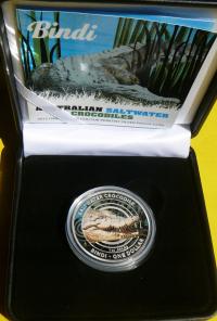 1 $ АВСТРАЛИЯ 2013 МОРСКОЙ КРОКОДИЛ БИНДИ ЦВЕТ