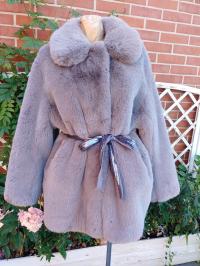 Kurtka ekologiczne futro sztuczne płaszcz futerko oversize r. L