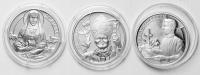 Polska, numizmaty, wizerunek świętych, ag 999, zestaw 3 sztuk