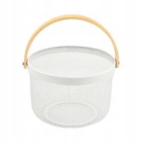 ДЕКОРАТИВНАЯ МЕТАЛЛИЧЕСКАЯ КОРЗИНА С ДЕРЕВЯННОЙ РУЧКОЙ ДЛЯ ФРУКТОВ И ОВОЩЕЙ