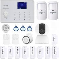System Alarmowy GSM WiFi Bezprzewodowy Kamery Monitoring Domu TECPEAK KIT-3
