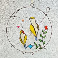 Kolibry ZT witraż ozdoba wisząca do domu, ogrodu, prezent