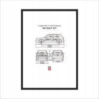 Картина на стену Легенды Mot.VW Golf 2 GTi рамка