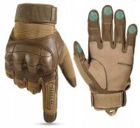 RĘKAWICZKI RĘKAWICE A16 WOJSKOWE OCHRONNE TAKTYCZNE SKÓRA DOTYK BRĄZOWE